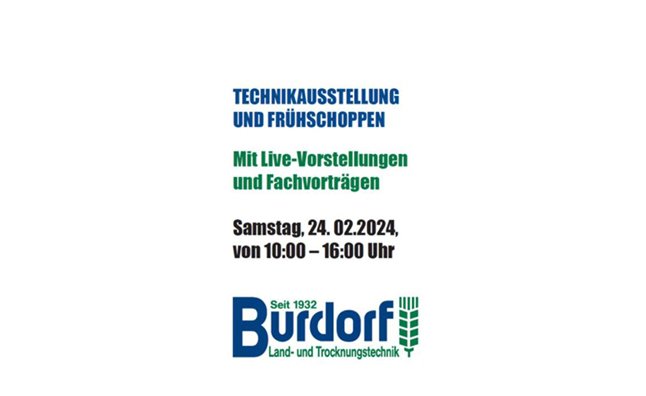 Bezoek Evers op de Burdorf Technikausstellung und Frühschoppen  ﻿- Live voorstelling van de Evers Graslandbeluchter en Graslandwoeler 
